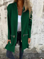 Chaquetas con capucha para mujer, abrigos de color sólido, sudaderas con capucha para mujer, moda de otoño - details 4