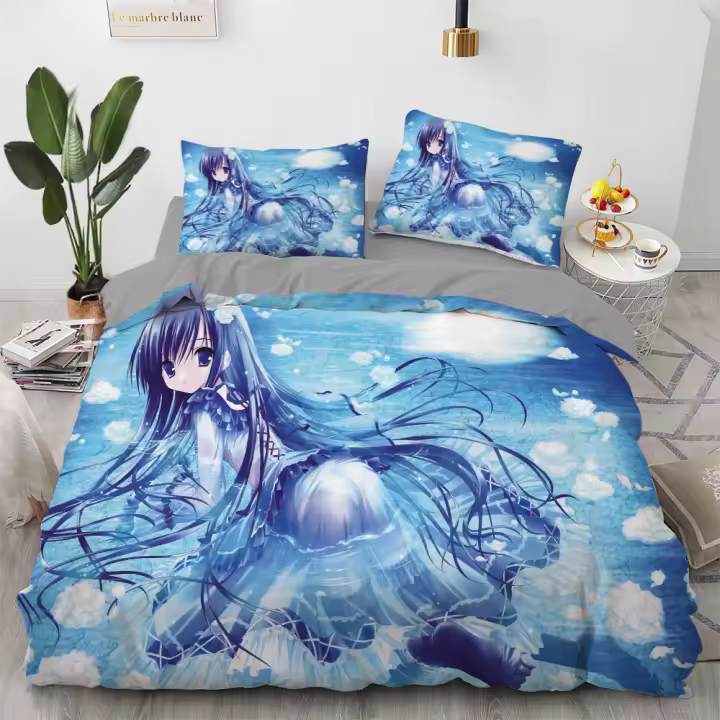 Juego de Ropa de Cama de Anime Kawaii Funda de Edredón de Impresión 3D para Habitación de Niños - 1