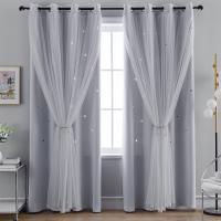 Cortinas de Dormitorio de Doble Capa Aislantes Térmicos Opaques con Ojales Protección UV,1 pieza - details 15