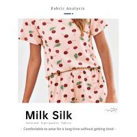 Conjunto De Pijamas Para Mujer Estampado De Flores Verano Otoño Camiseta Corta Y Pantalones Anodados Ropa De Casa Casual - details 3