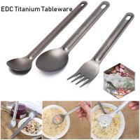 Cuchara De Titanio Con Mango Largo Para Camping Y Picnics Accesorios De Cocina Ambientales Utensilios De Cutlería Con Cuchara Y Fork EDC - details 0