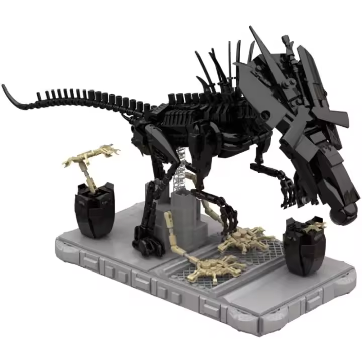 Juego de bloques de construcción de Xenomorph, juego de bloques de construcción de la Reina Predalien, juguetes de películas populares, coleccionables - 1