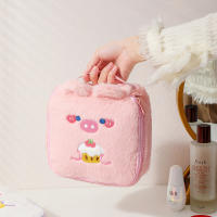 Bolso De Maquillaje Grande De Peluche Invierno Dibujos Animados Para Niñas Bolsa De Cosméticos Portátil Con Orejas De Conejo Bolsa De Lavado Y Estuche De Lápices - details 7