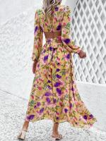 Vestido bohemio de manga larga para mujer, elegante cuello en V para vacaciones, 2025 - details 15