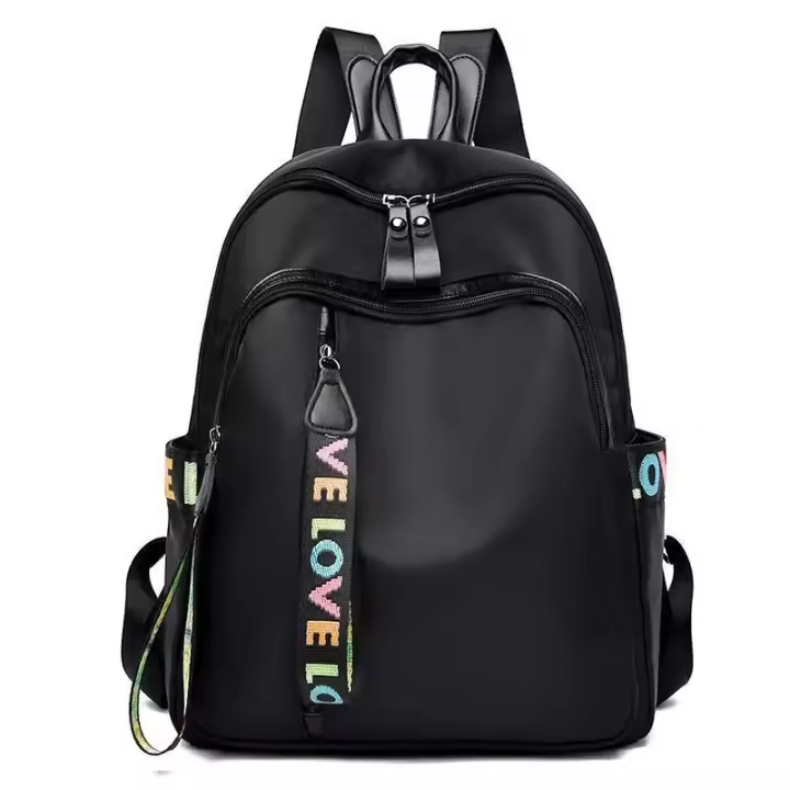 Mochilas sencillas de poliuretano negro de gran capacidad, bolso de viaje para mujer, mochila escolar sólida para estudiantes, mochilas unisex de alta gama. - 1