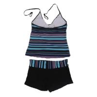 Traje de baño elegante de dos piezas para mujer Traje de baño a rayas Tankini Top con pantalones cortos planos Traje de baño de verano - details 1