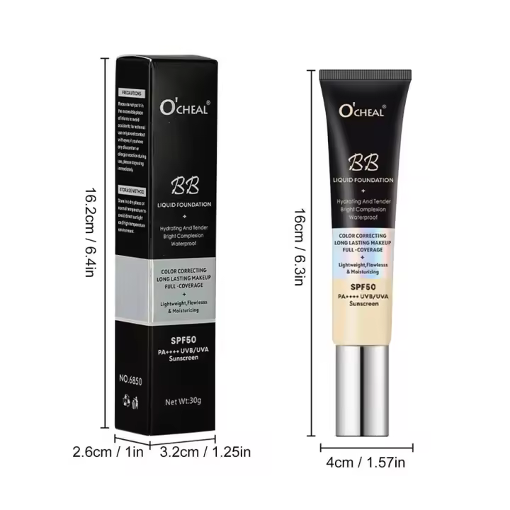 Crema BB con protector solar hidratante SPF 50 crema BB 1,06 oz crema correctora de Color base de cobertura completa de larga duración para - 1