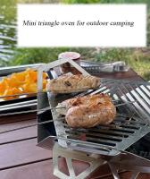 Parrilla estilo tarjeta para exteriores, ligera, resistente al viento y desmontable, parrilla triangular para acampar - details 0