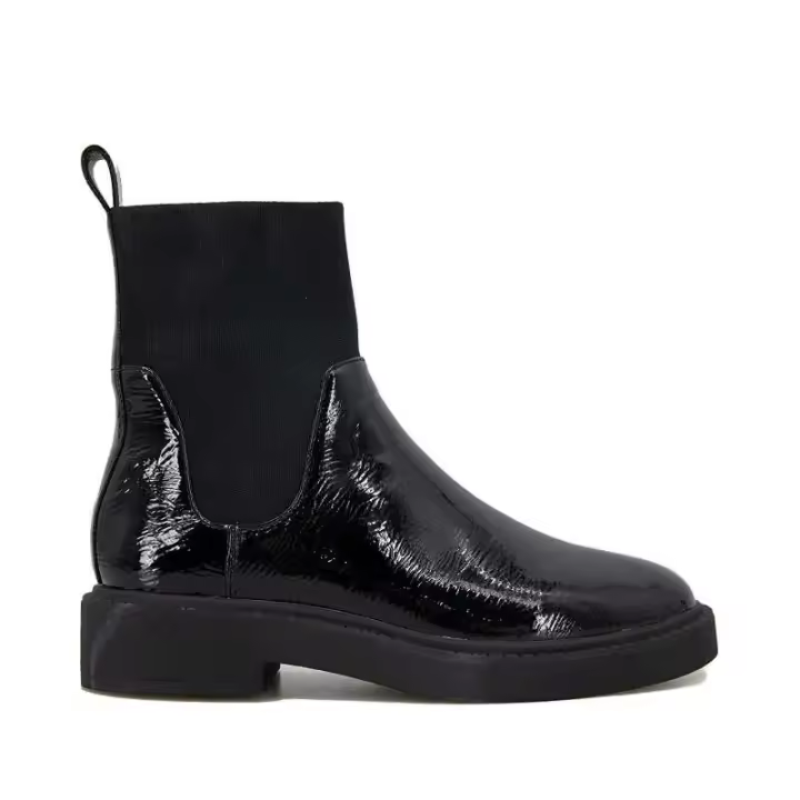 Botines de moda con suela de goma para mujer, botines Chelsea de cuero genuino - 1
