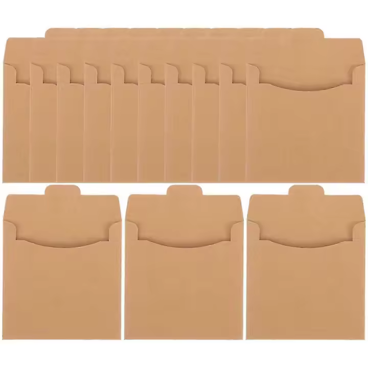 50 Uds. Fundas de papel Kraft para Cd, bolsa de embalaje para Dvd, bolsa de almacenamiento para Cd, sobres para Cd - 1
