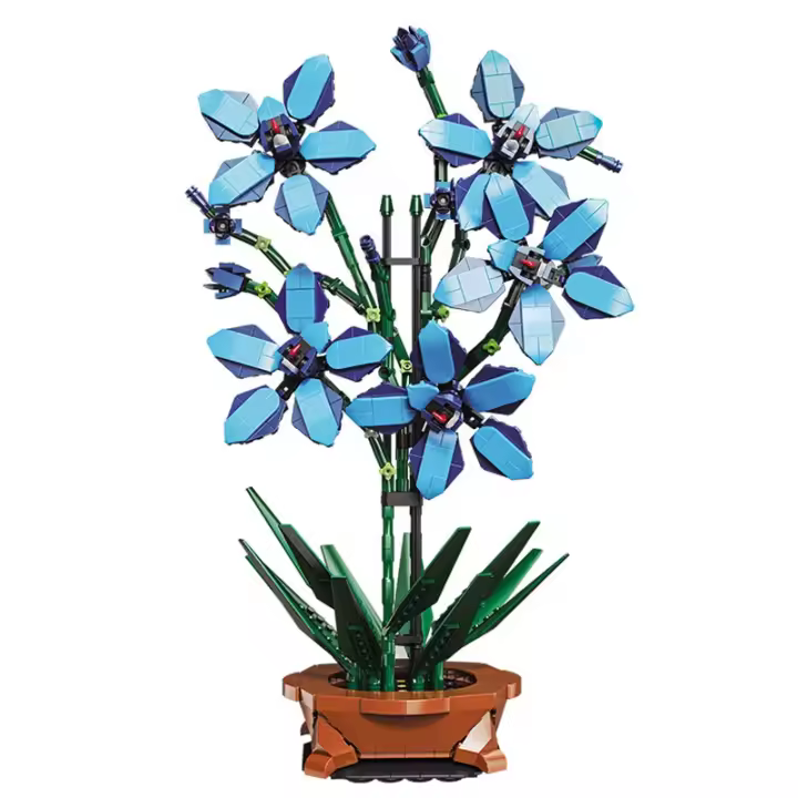 Ramo de flores de Cymbidium Faberi Bonsai, planta en maceta, decoración del hogar, bloques de construcción, juguetes para niños - 1