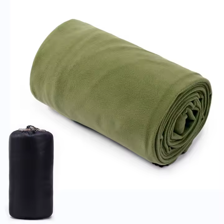 Saco de dormir de forro polar suave, manta de Camping ultraligera, sábanas de viaje al aire libre, tienda de campaña, cama cálida - 1