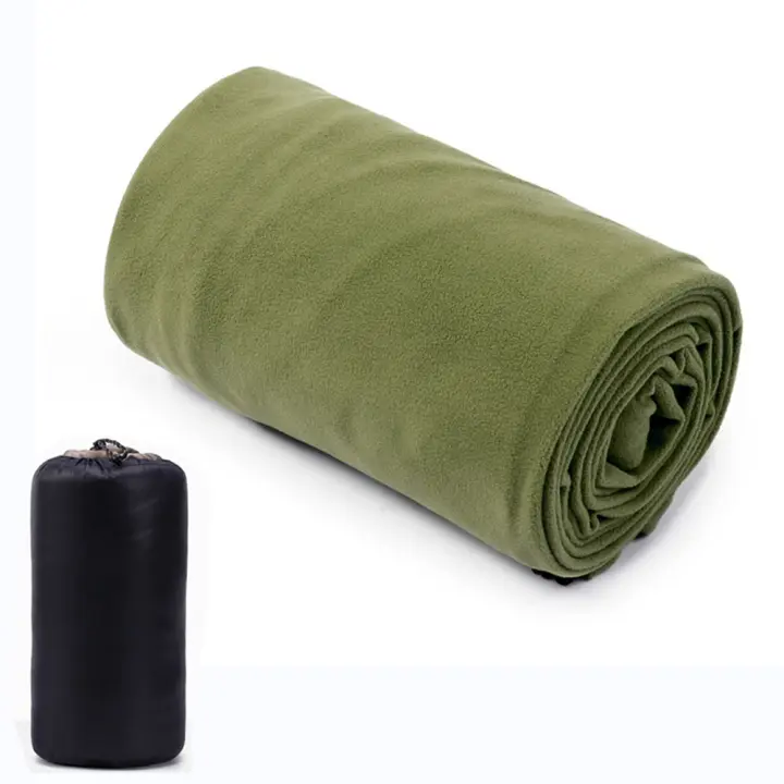 Saco de dormir de forro polar suave, manta de Camping ultraligera, sábanas de viaje al aire libre, tienda de campaña, cama cálida - 1