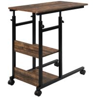Mesa auxiliar Mesa de centro Cama Sofá Mesa para computadora portátil En forma de C Altura ajustable con ruedas Mesa auxiliar - details 6