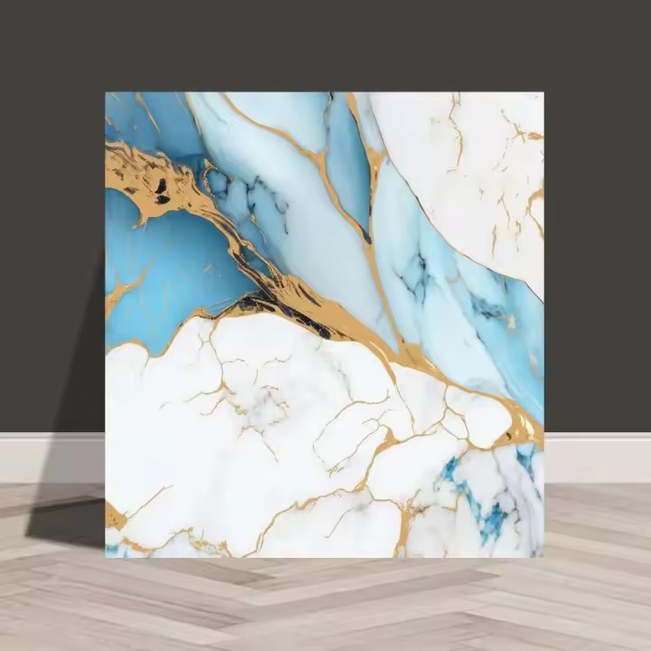 Pegatinas de Pared de Alfombra de Aluminio Autoadhesivas, a Prueba de Humedad, Patrón de Mármol para Cocina y Baño - 1