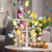 Adorno de Mesa de Pascua con Árbol de Birjó Luminoso de 24 Pulgadas Decoración Ajustable de Huevo Luminoso (12 Azufres Aleatorios) - details 7
