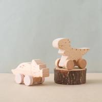 Juguete educativo Montessori para bebé, juguete de madera de haya, bloque de dinosaurio de dibujos animados, coche, juego de - details 12