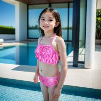 Traje de baño para niñas de sirena, cola de pez, traje de princesa transfronterizo de rendimiento, traje de baño de tres piezas para niños, traje de baño de bikini dividido - details 2