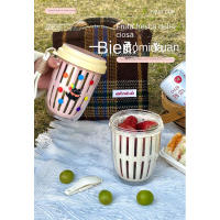 Taza de fruta portátil taza de ensalada de aspecto alto con tenedor y cuchara de Picnic de doble capa drenando taza fresca - details 0