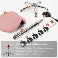 Taburete con Ruedas Silla Trabajo Altura Ajustable Giratorio Taburete de Oficina con Asiento de Silla de Montar Negro - details 28