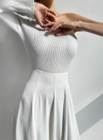 BGTEEVER-faldas elegantes y sueltas para mujer, faldas lisas de cintura alta, faldas Midi de gasa, moda de primavera y verano - details 15