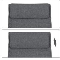 Silla Mecedora de Madera de Abedul Silla Mecedora Ajustable con 5 Posiciones, Carga Máxima 150 kg, para Dormitorio, Salón Gris Oscuro y Blanco LYY011G01 - details 5