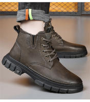 Nuevas botas de trabajo, botas de cuero de moda de caña alta para hombres de estilo británico americano retro - details 19