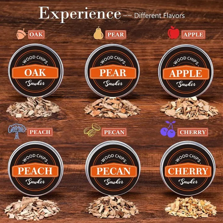 Set Profesional para Ahumar Madera Natural 6 Sabores Ideal para Cóctelería, Whisky, Barbacoa - 1