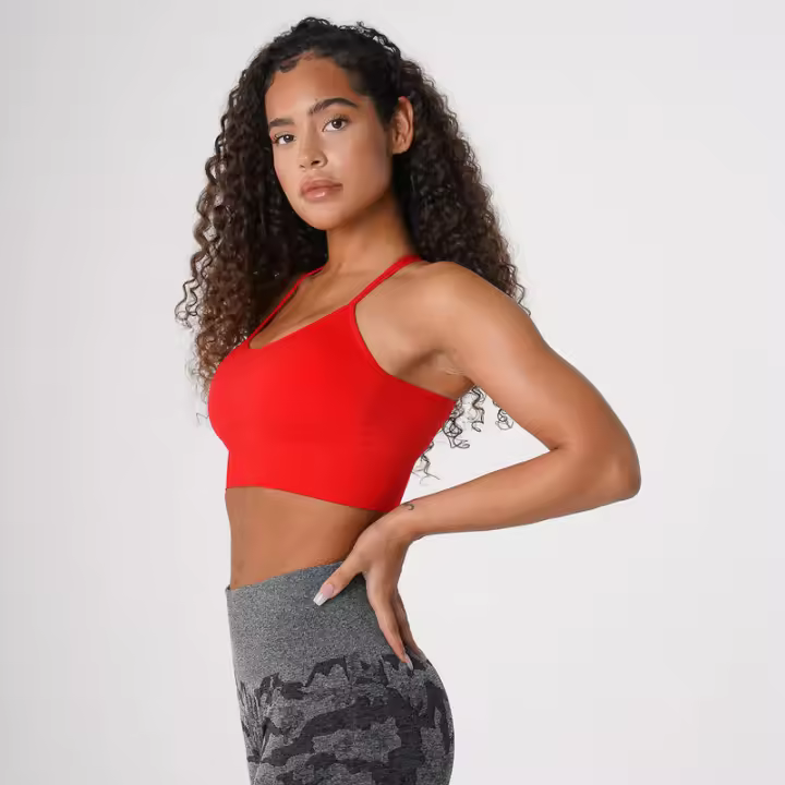 Sujetador sin costuras para mujer, Top de licra, elástico, transpirable, mejora el pecho, ropa interior deportiva de ocio - 1