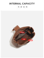 Bolso bandolera pequeño de cuero suave, bolso de hombro tipo cubo para mujer, novedad de primavera. - details 6