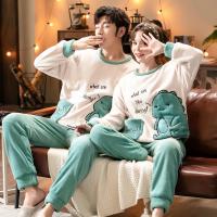 Pijama de franela para hombre, ropa de dormir cálida, pantalones largos de manga larga con dibujos animados, dos conjuntos de ropa para el hogar, talla grande, gruesa, Invierno - details 1