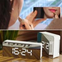 Reloj despertador Digital con función de atenuación de temperatura para dormitorio, oficina, batería de viaje y espejo LED alimentado por USB - details 5