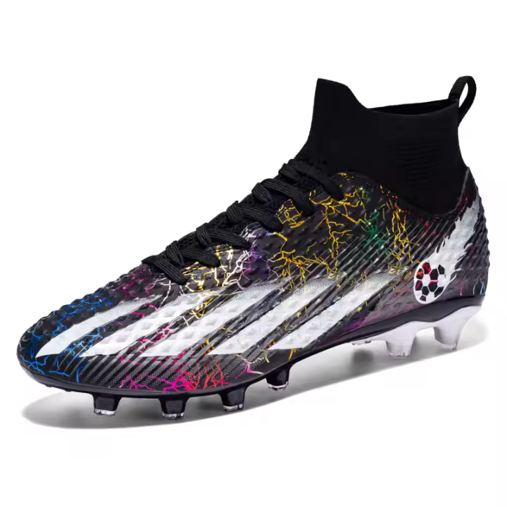 Botas de fútbol profesionales para hombres, zapatos de fútbol FG/TF, tacos de tobillo alto para niños pequeños, zapatillas de fútbol de hierba, zapatos de entrenamiento de Futsal - 1