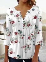 Camisa de manga larga holgada informal de moda para mujer, tops elegantes con estampado de temperamento para mujer - details 2