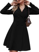 Chaqueta cortavientos de manga larga con doble botonadura de Color sólido para mujer, chaqueta ajustada a la moda, primavera 2025 - details 0