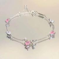 Elegante Pulsera de Cristal con Flores Estilo Y2K para Mujeres Pulseras de Circonio con Lazo de Flor de Cerezo y Luna Regalo de Joyería de Lujo - details 0
