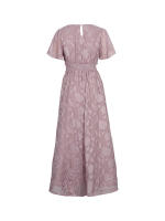 Vestido Maxi de Verano Elegante Cuello en V, Manga Abullonada, Cintura Alta, Encaje, Vestido de Moda para Mujeres con Abertura de Rodilla - details 18