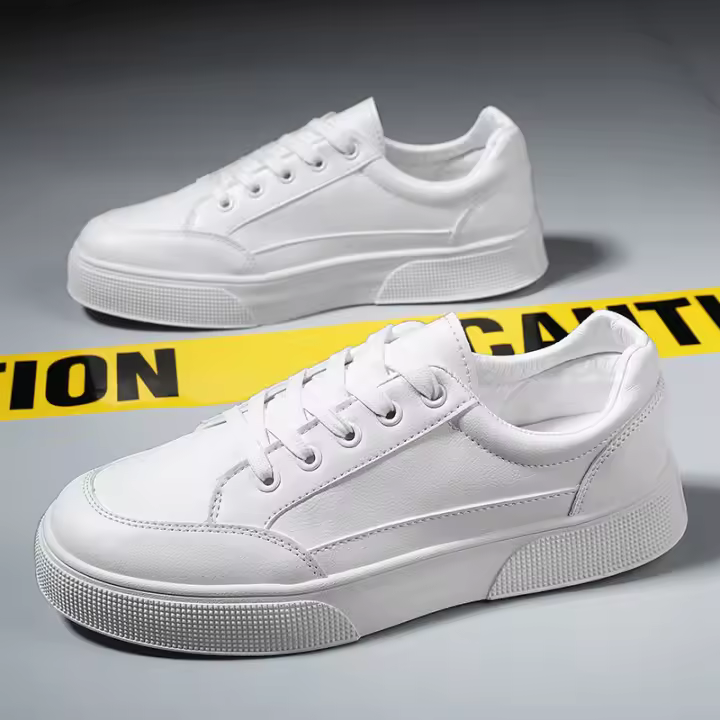 Zapatos de cuero blanco, calzado pequeño, impermeable, un pedal - 1