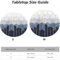 Mantel de Comedor Geométrico de Tela Cubierta de Mesa Elástica con Borde Redondo - details 5