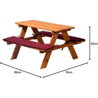Asiento para niños fijado para Cuatro niños, como Conjunto de Estar con Mesa de Picnic o en el Casino, la Madera fsc, 90 x 85 x 45 cm, Colorido - details 21