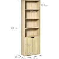 Estantería de Libros con 4 Compartimentos Abiertos Blanco 80 kg de Carga Tamaño 59x29x180 cm - details 11