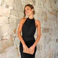 Vestido Largo de Alta Gama para Mujer 2025 Estilo Europeo Americano Cuello Halter - details 22