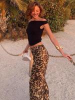falda elegante con estampado de leopardo para mujer, faldas Maxi, ropa Y2K para oficina, Club, fiesta, ropa de calle informal, venta al por mayor, 2025 - details 10