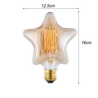 Bombillas incandescentes Vintage Edison G95, Bombilla de diamante, ardilla, corazón de cinco estrellas, espiral, filamento de 40W - details 4