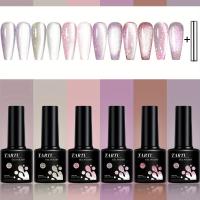 TARTU Juego de 6 esmaltes de uñas en gel tipo ojo de gato de 8 ml, kit de esmalte en gel de 6 colores, remojo para UV/Led, para salón y arte de uñas DIY en casa - details 0