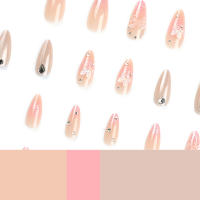 Uñas Falsas de Almendra con Brillantes Cubierta Completa, Sin Desvanecimiento, Artificial para Experts y No Expertos - details 1