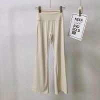 Leggings de yoga para acampar de cintura alta para mujer, pantalones deportivos de pierna ancha informales transpirables de alta gama para gimnasio - details 4