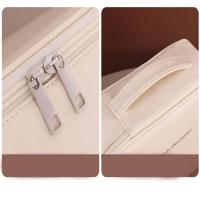 Bolsa cuadrada de cuero PU para cosméticos, bolsa de maquillaje impermeable desmontable, bolso, organizador de artículos de tocador, bolsa de viaje para lavado - details 7
