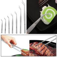 Pinzas chapadas de acero inoxidable para Chef, pinzas para comida, barbacoa, para servir pasteles y postres, herramienta de cocina - details 2