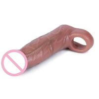 Empaque privado Sexy SXXY Funda realista de silicona suave Extensor de consolador Aumento Retraso de la eyaculación Condón reutilizable Hombres Coqueteando Juguetes sexuales - details 15